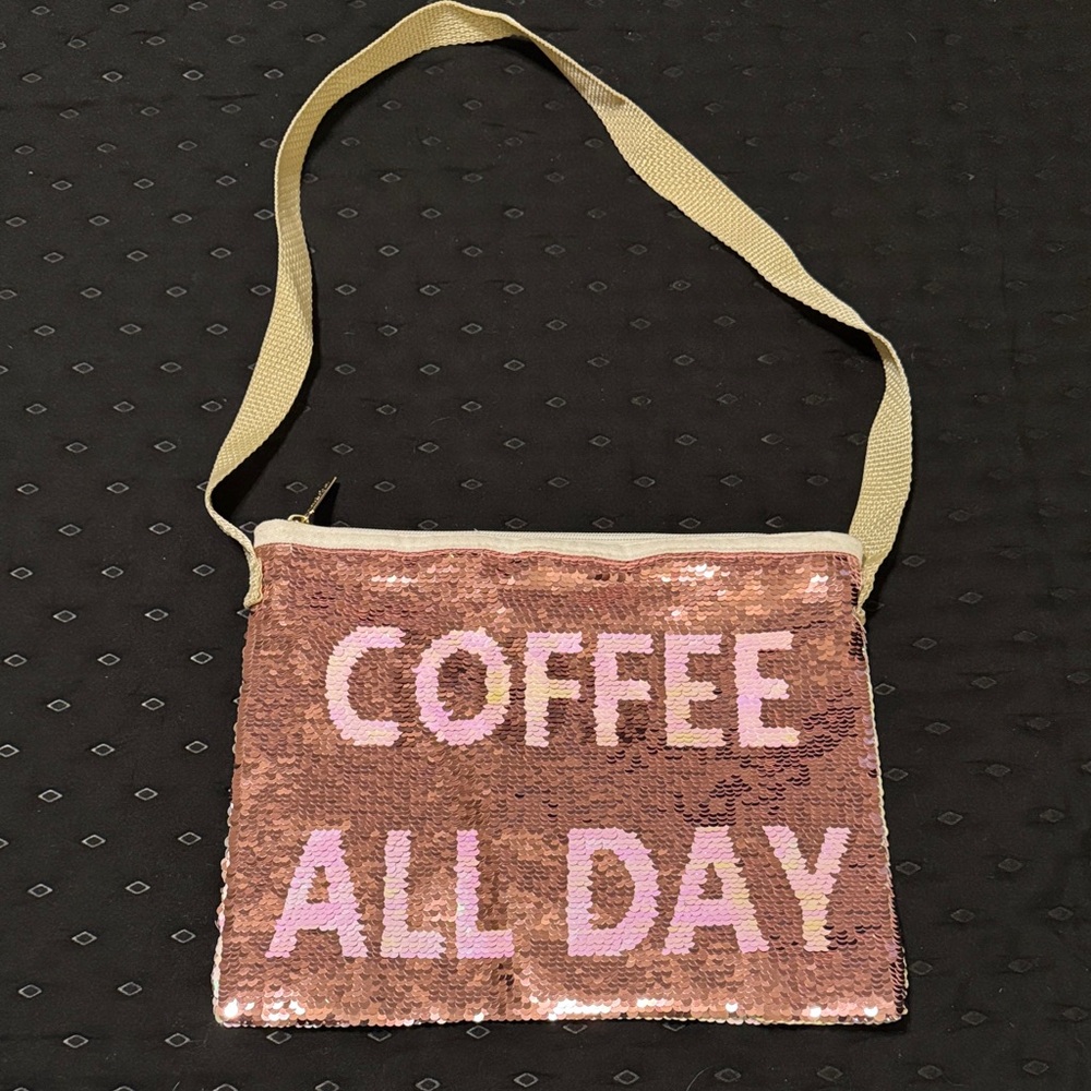 Mud Pie Pink Sequin Crossbody Bag